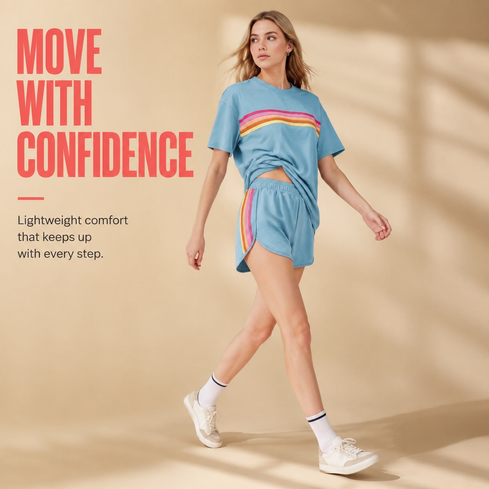 Running Gear Woman - Setelan Olahraga Wanita 2 Potong: Kaos