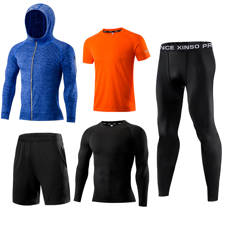 Set Pakaian Fitness Pria 5-Pie - Running Gear Gym ulasan dan harga