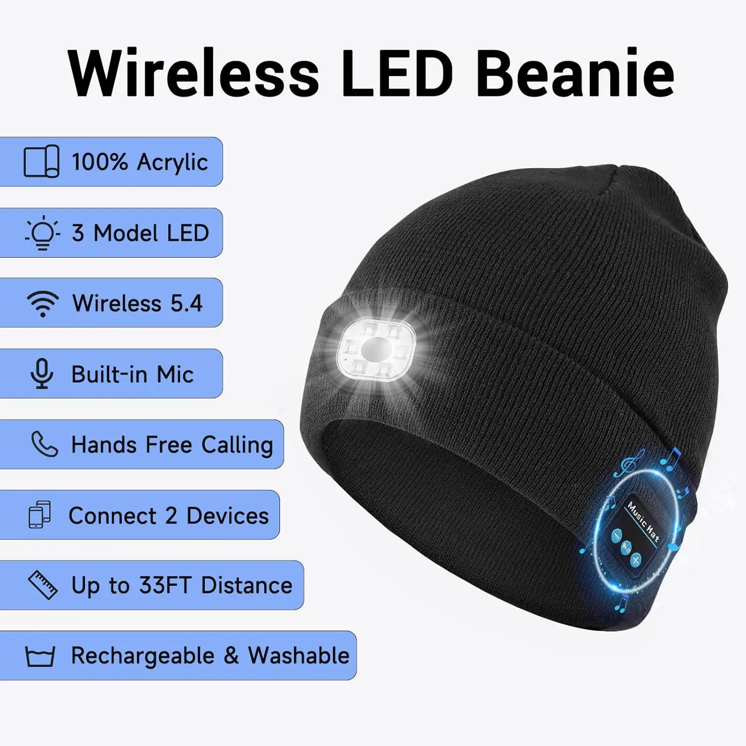 Topi Rajut Musik dengan Lampu  - Running Gear For Marathon ulasan dan harga